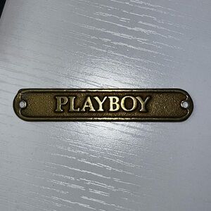 Vintage Playboy Gold Nameplate by Lowell Sigmund 1976